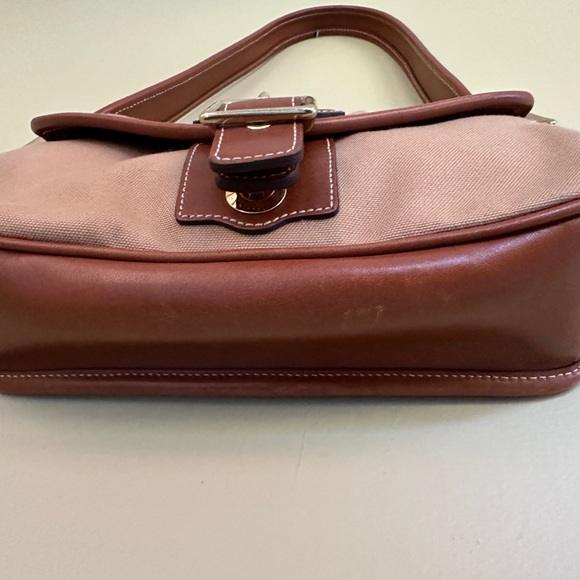 COACH VTG LEGACY DEMI BROWN CANVAS LEATHER FLAP SHOULDER BAG SMALL PURSE 9120 - Picture 7 of 13